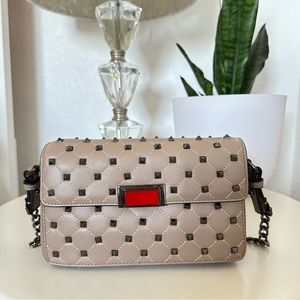 Studded Beige Crossbody Bag